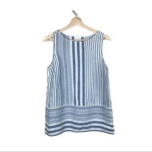 J. Jill Love Linen Striped Sleeveless Blouse S